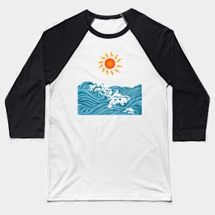 Sun and Waves Baseball T-Shirt